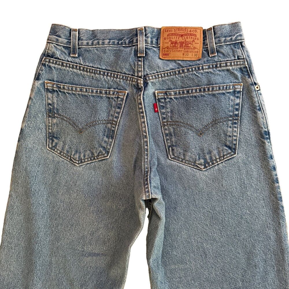 VTG Y2k Levi's 560 Jeans Mens Size 30x30 Blue Loose Fit Tapered Leg Denim Skater